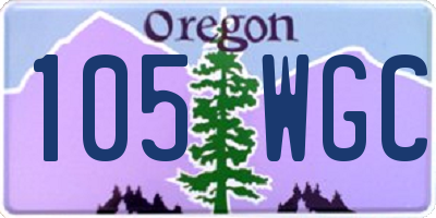 OR license plate 105WGC