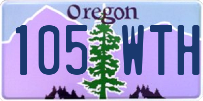 OR license plate 105WTH