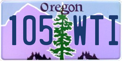 OR license plate 105WTI