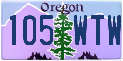 OR license plate 105WTW