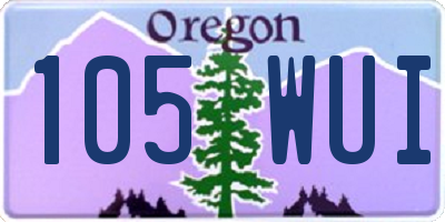 OR license plate 105WUI