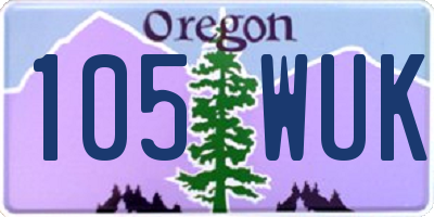 OR license plate 105WUK