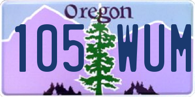 OR license plate 105WUM