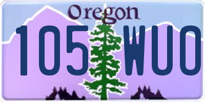 OR license plate 105WUO