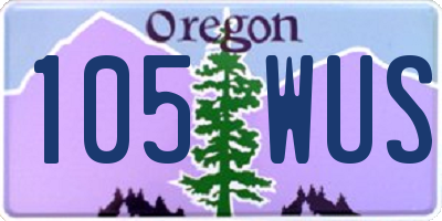 OR license plate 105WUS