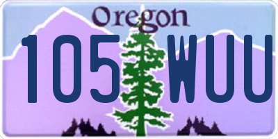 OR license plate 105WUU