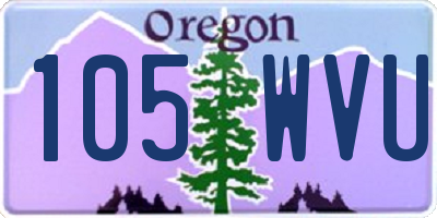 OR license plate 105WVU