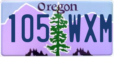 OR license plate 105WXM