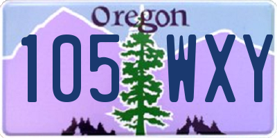 OR license plate 105WXY