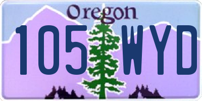 OR license plate 105WYD