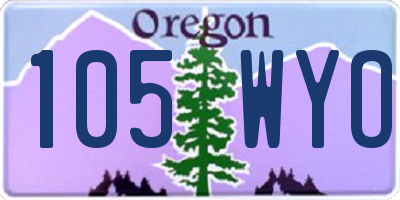 OR license plate 105WYO