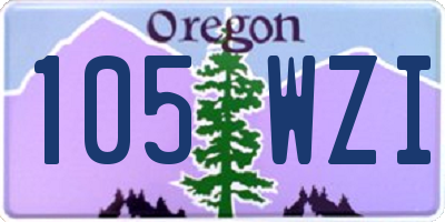 OR license plate 105WZI