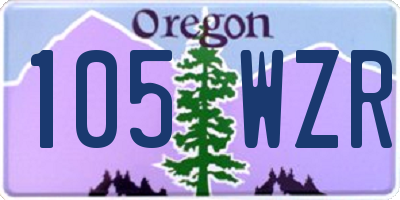 OR license plate 105WZR