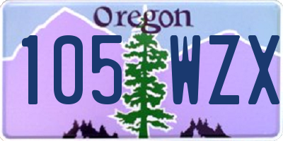 OR license plate 105WZX