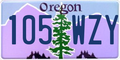 OR license plate 105WZY