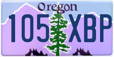 OR license plate 105XBP