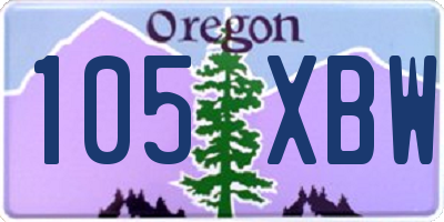 OR license plate 105XBW
