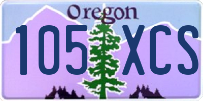 OR license plate 105XCS