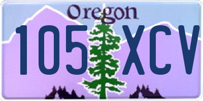 OR license plate 105XCV