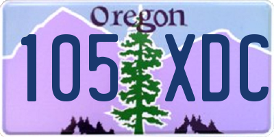 OR license plate 105XDC