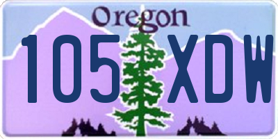 OR license plate 105XDW