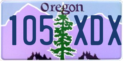 OR license plate 105XDX