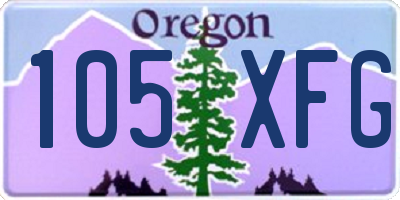 OR license plate 105XFG
