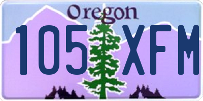 OR license plate 105XFM