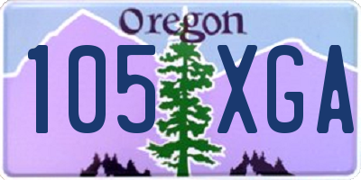 OR license plate 105XGA