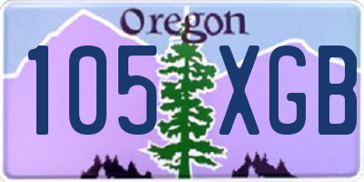 OR license plate 105XGB