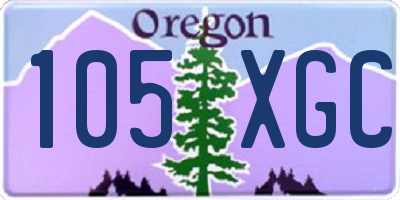 OR license plate 105XGC