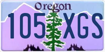OR license plate 105XGS
