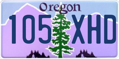 OR license plate 105XHD