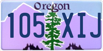 OR license plate 105XIJ