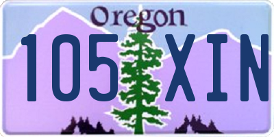 OR license plate 105XIN