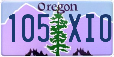 OR license plate 105XIO