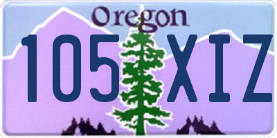 OR license plate 105XIZ
