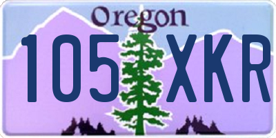 OR license plate 105XKR