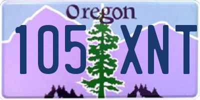 OR license plate 105XNT
