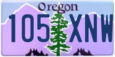 OR license plate 105XNW