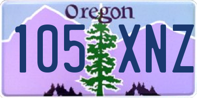 OR license plate 105XNZ