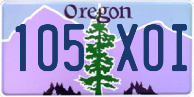 OR license plate 105XOI