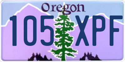 OR license plate 105XPF