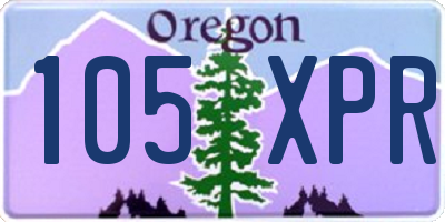 OR license plate 105XPR