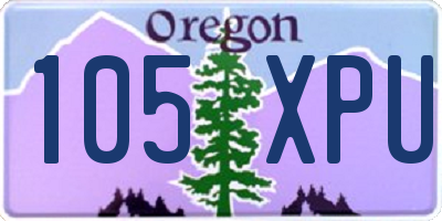 OR license plate 105XPU