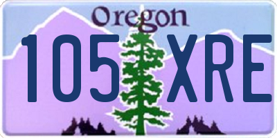OR license plate 105XRE