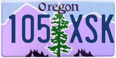 OR license plate 105XSK