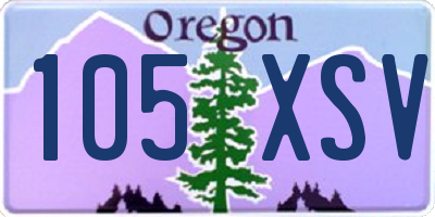 OR license plate 105XSV