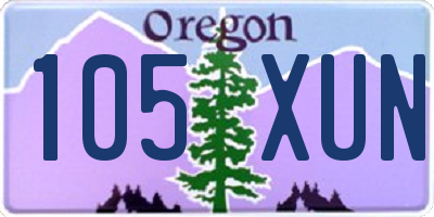 OR license plate 105XUN
