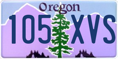 OR license plate 105XVS